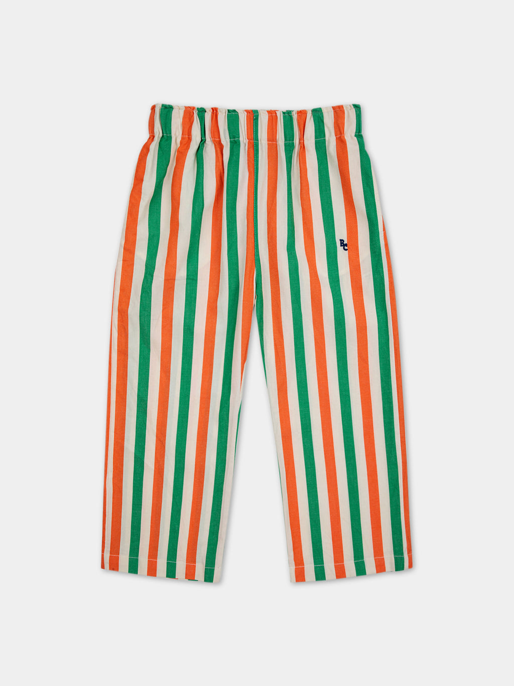 Multicolor trousers for kids with all-over multicolor stripes